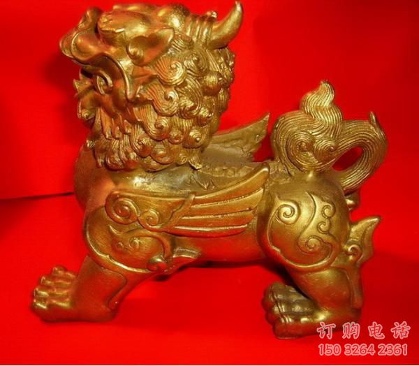常德公园貔貅雕塑，喷砂发光雕塑，铸铜工艺