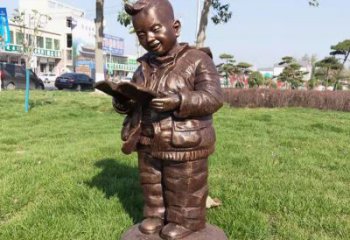 别墅区小孩子雕塑厂家 大型别墅区玩耍雕塑 黄铜童趣雕塑