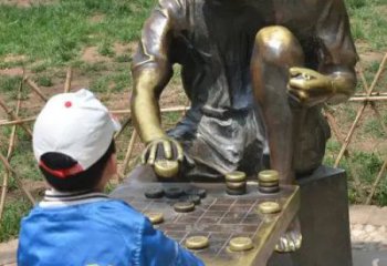 仿真下棋雕塑厂家，童趣主题，民俗雕塑摆件