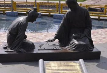 街道下棋雕塑厂家，童趣主题，户外雕塑小品