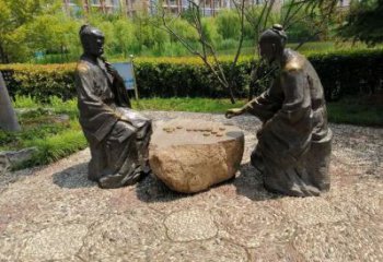 烤漆下棋雕塑厂家，童趣主题，仿古抽象雕塑摆件
