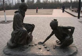 制作下棋雕塑厂家，童趣主题，民俗雕塑小品