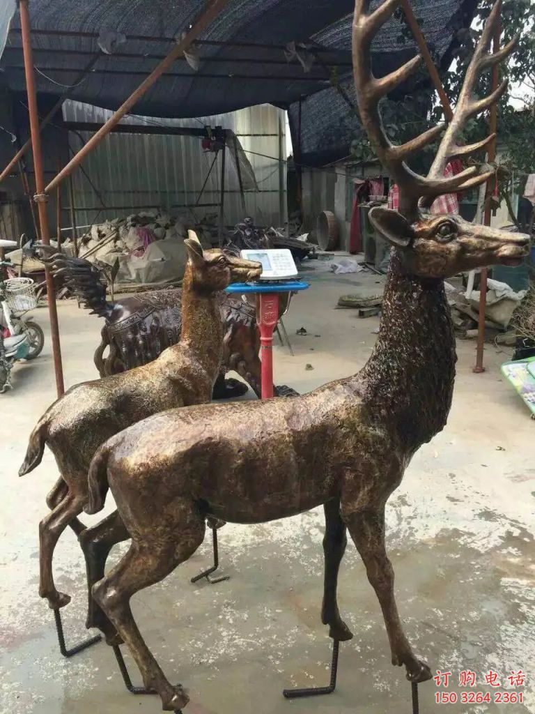 铜鹿雕塑,铸铜动物雕塑 (1) 铜鹿雕塑,铸铜动物雕塑 (1)