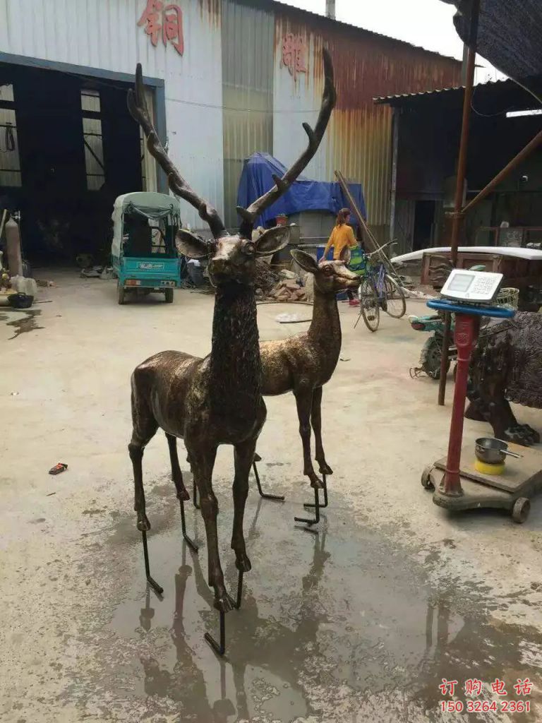 铜鹿雕塑,铸铜动物雕塑 (2) 铜鹿雕塑,铸铜动物雕塑 (2)