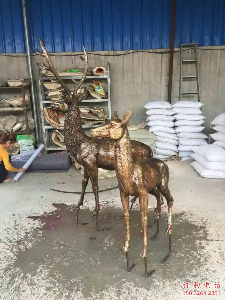 铜鹿雕塑,铸铜动物雕塑 (4) 铜鹿雕塑,铸铜动物雕塑 (4)