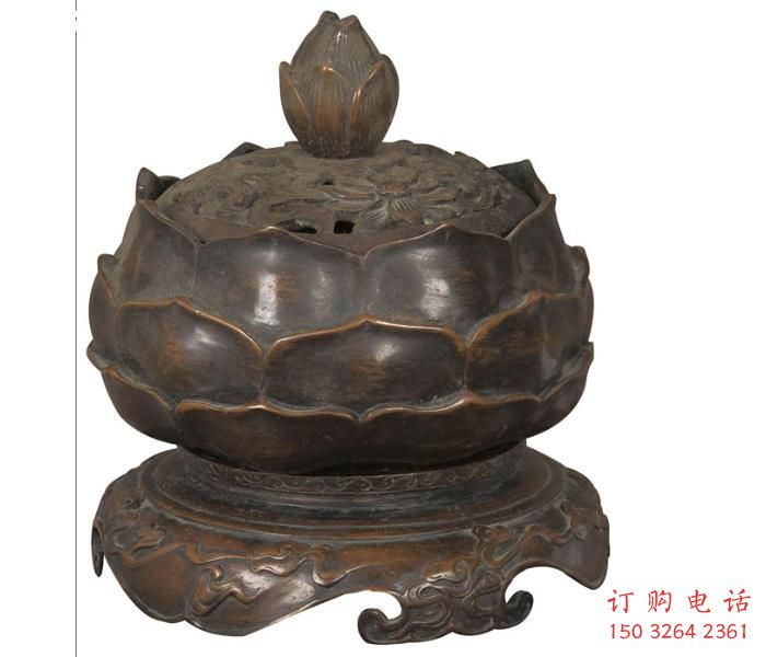 带盖博山炉铜雕制作 带盖博山炉铜雕制作