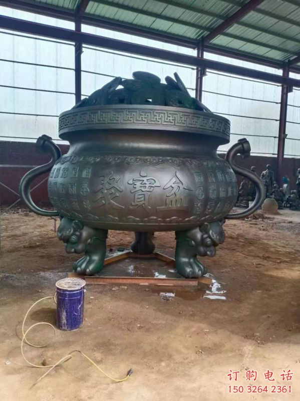 聚宝象形炉雕塑-铸铜工艺制作 聚宝象形炉雕塑-铸铜工艺制作