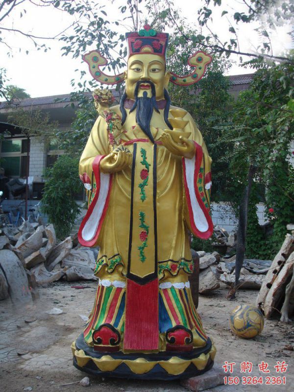 承接文财神像，现代工艺，玻璃钢文财神像生产