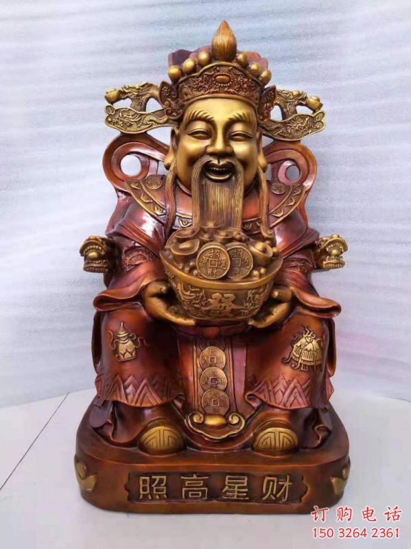 大型文财神像厂家，彩绘工艺，大型文财神像加工