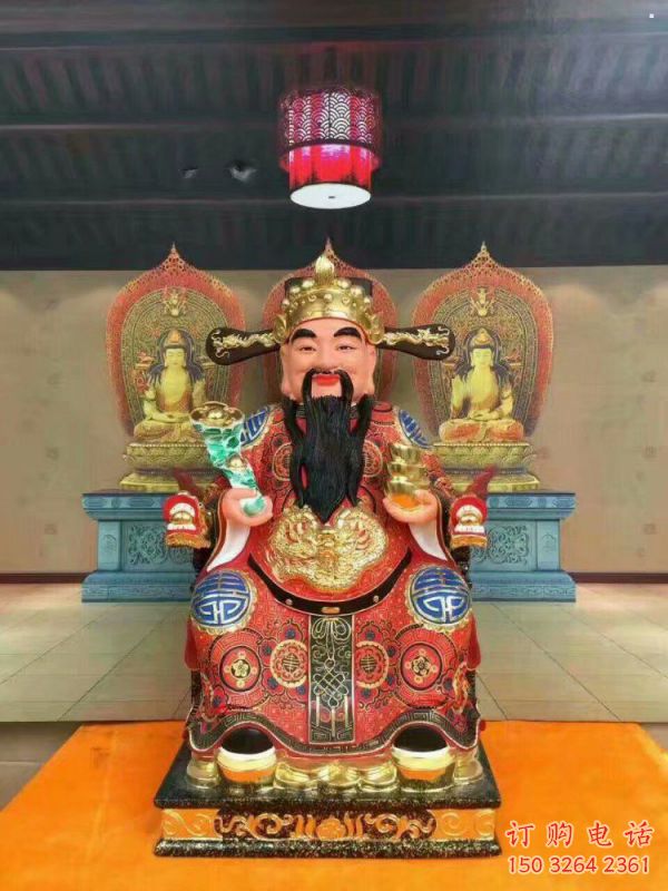 家用文财神像制作，彩绘工艺，文财神像选用