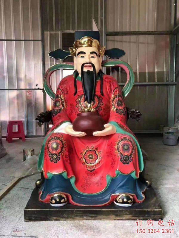 通用文财神像，佛堂摆放，玻璃钢文财神像生产