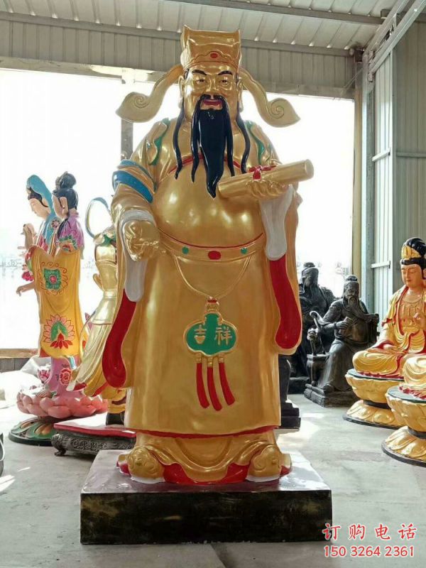 通用文财神像，铸铜工艺，彩绘文财神像厂家