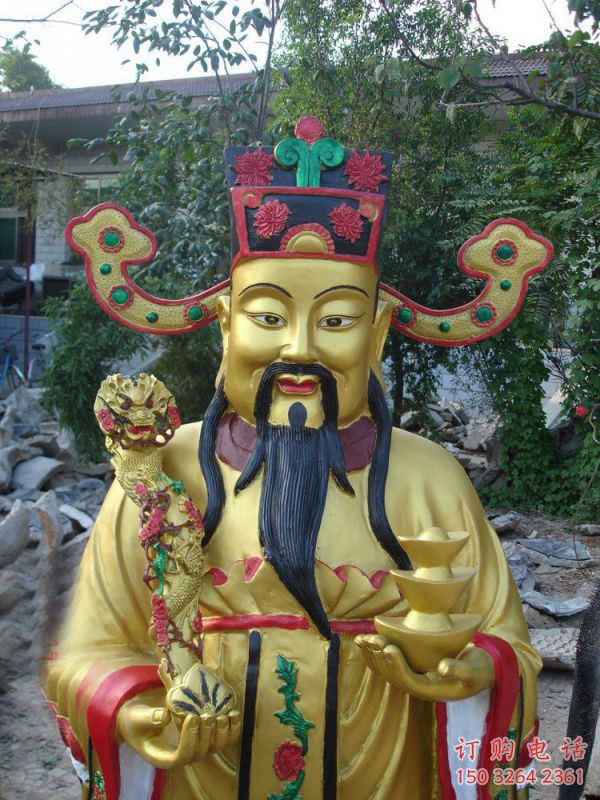 预定文财神像，家用神像，仿古文财神像厂家