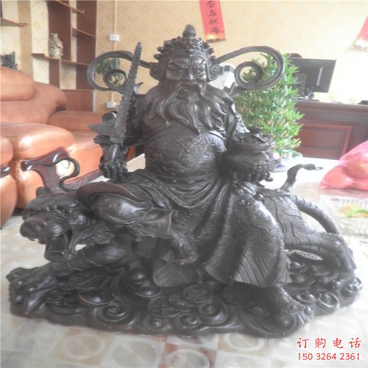 大型武财神像厂家，仿古工艺，铸铜武财神像生产