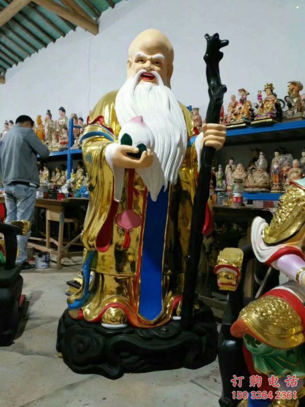 常用寿星神像，仿古神像，彩绘寿星神像生产