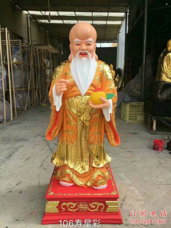 供应寿星神像，彩绘工艺，玻璃钢寿星神像生产