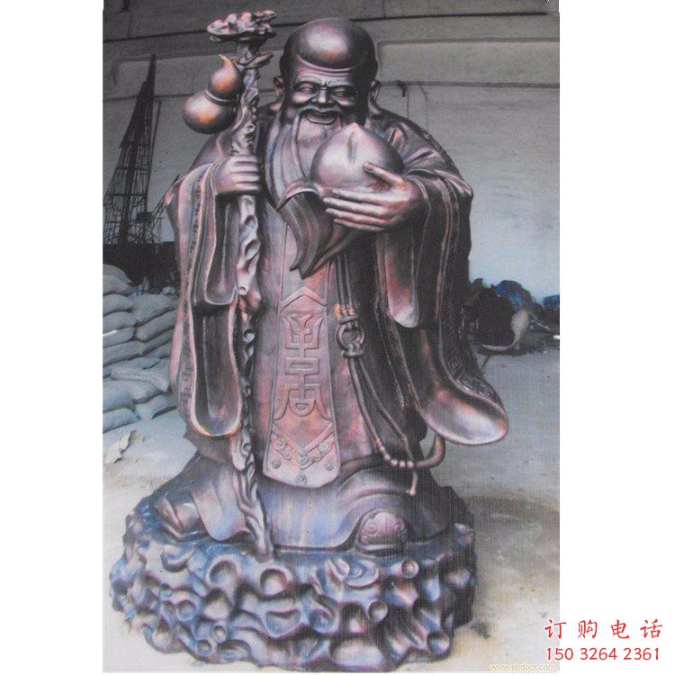 户外寿星神像工厂，铸铜工艺效果，寿星铜神像选用