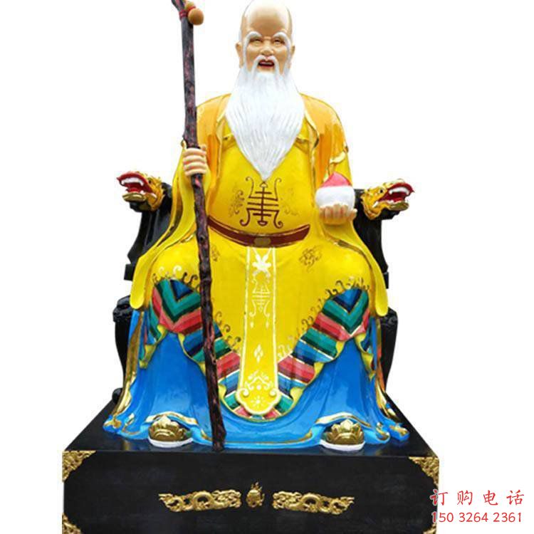 预定寿星神像，鎏金效果，彩绘寿星神像生产