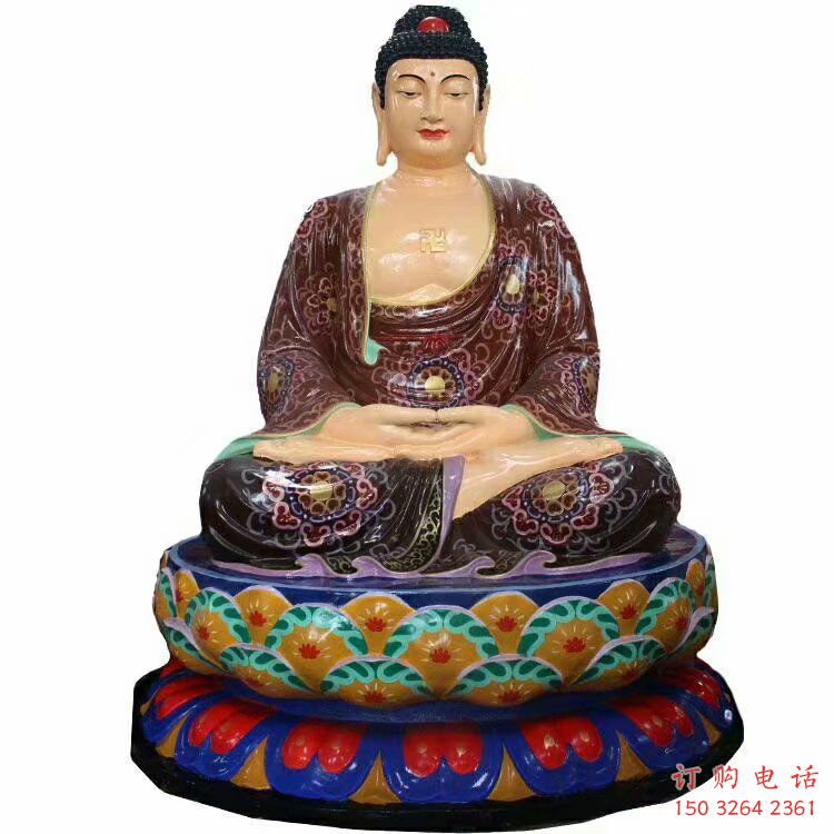 通用如来佛像，鎏金效果，彩绘如来佛像生产