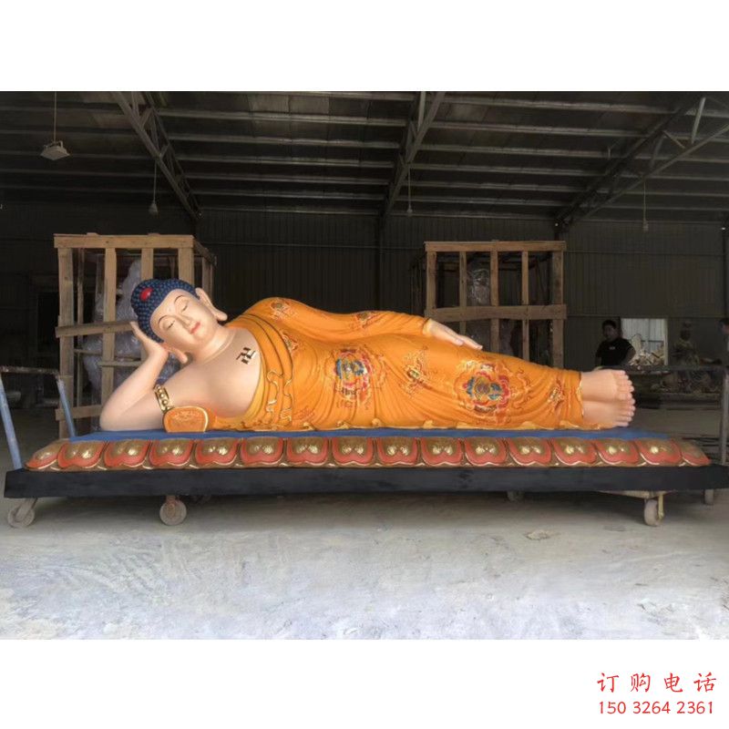 如来佛像制作，彩绘工艺，大型躺佛佛像加工