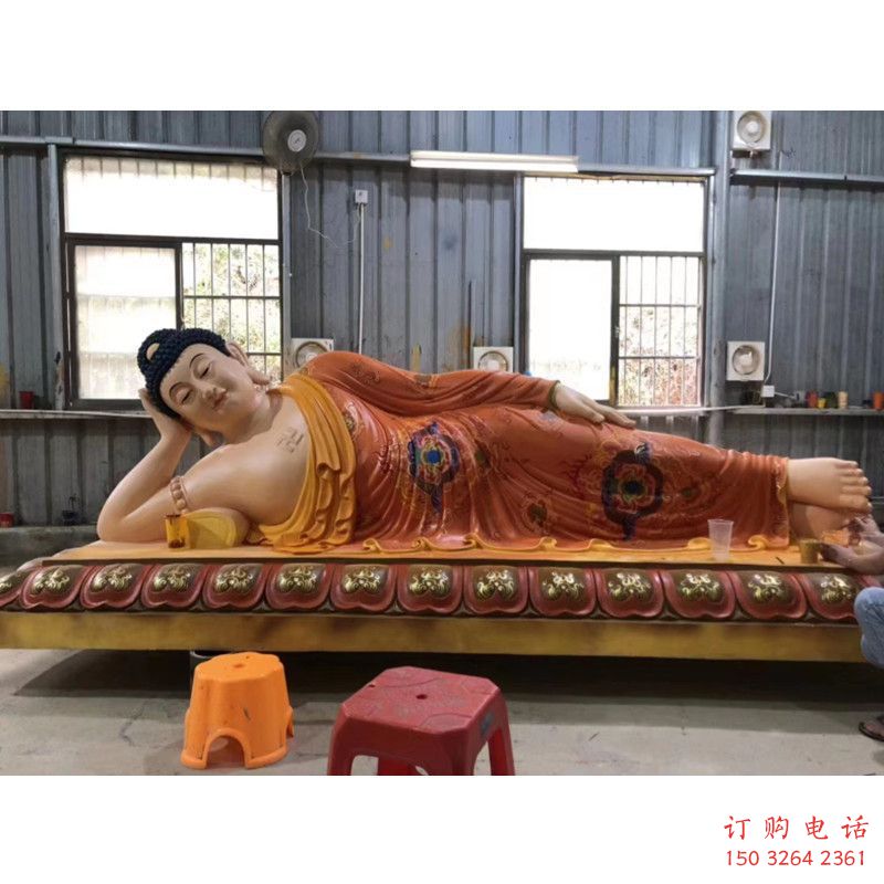 提供如来佛像，彩绘工艺，寺庙躺佛佛像厂家