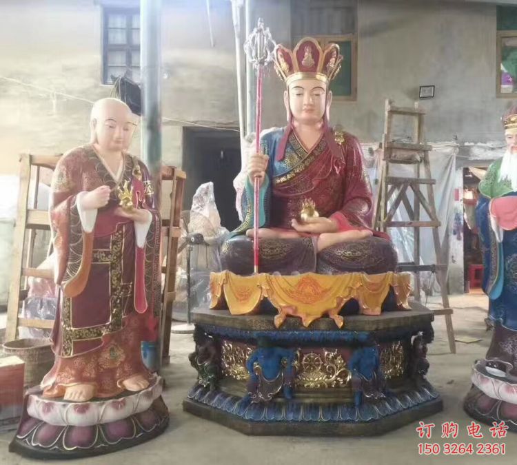 彩绘地藏王菩萨佛像厂，铸铜工艺，彩绘地藏王菩萨佛像生产