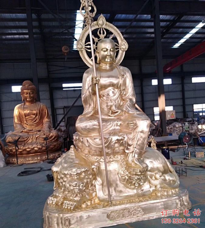 寺庙地藏王菩萨佛像生产，鎏金效果，地藏王菩萨佛像厂制作
