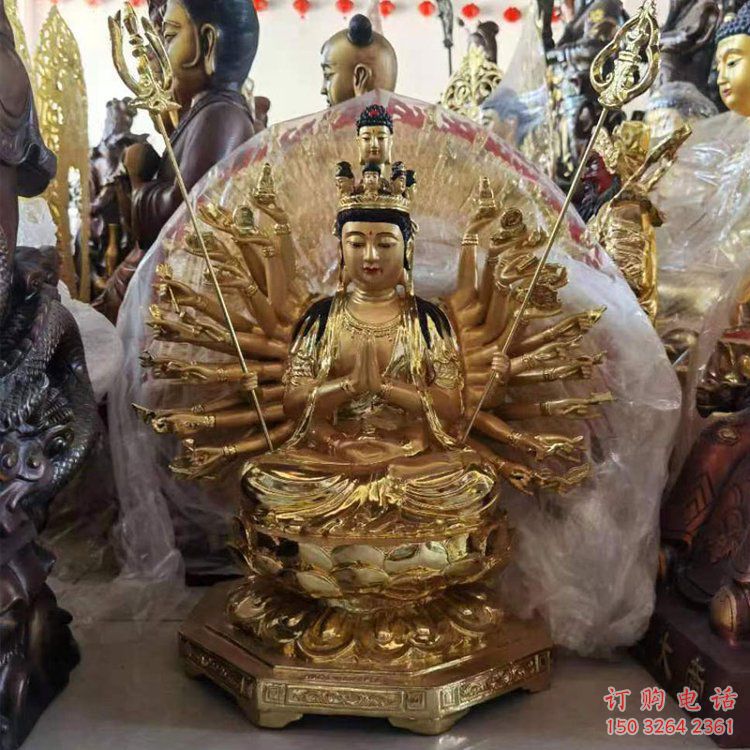 通用千手观音佛像，铸铜工艺，千手观音铜佛像生产
