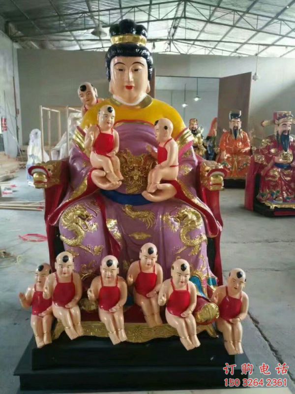 大型送子观音佛像厂家，彩绘佛像，寺庙送子观音佛像厂家