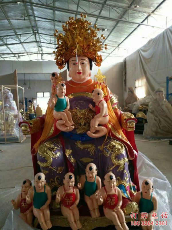 大型送子观音佛像厂家，寺庙摆放，送子观音佛像预用