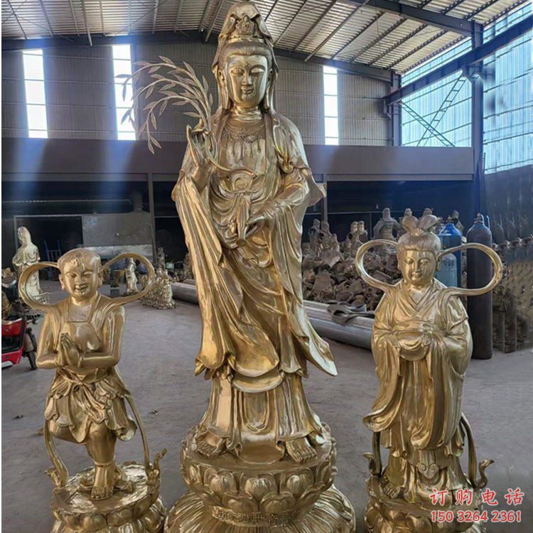 户外送子观音佛像工厂，铸铜佛像，大型送子观音铜佛像厂