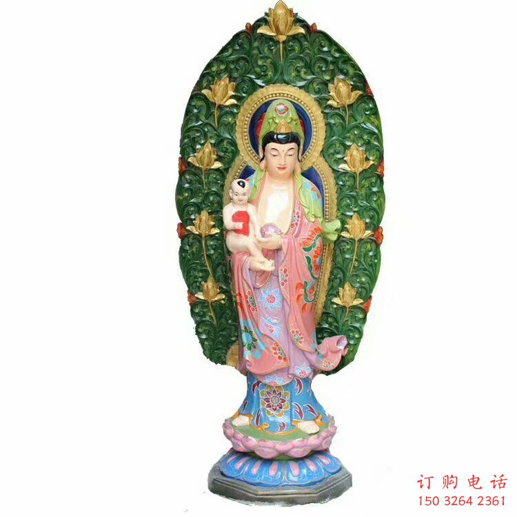 指定送子观音佛像，彩绘佛像，送子观音佛像承接