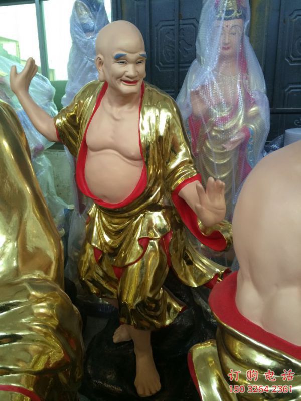 站相十八罗汉，十八罗汉贴金