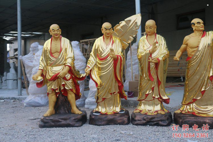 常用十八罗汉神像，现代工艺，十八罗汉神像承接