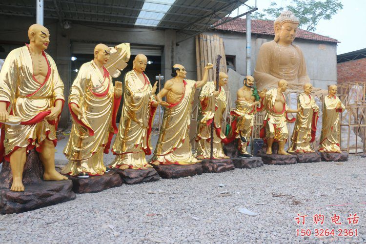 承接十八罗汉神像，铸铜工艺，十八罗汉神像选用