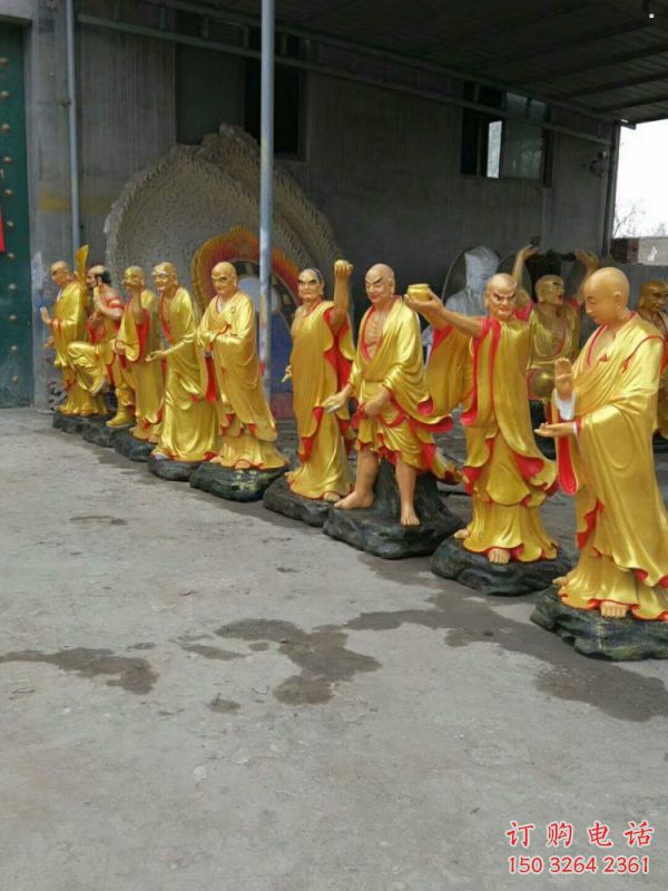 供应十八罗汉神像，玻璃钢材质，十八罗汉神像选用