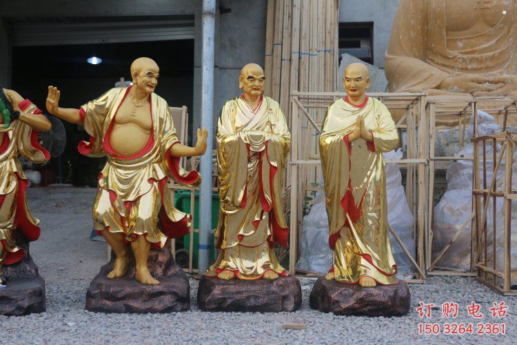 通用十八罗汉神像，现代工艺，十八罗汉神像选用