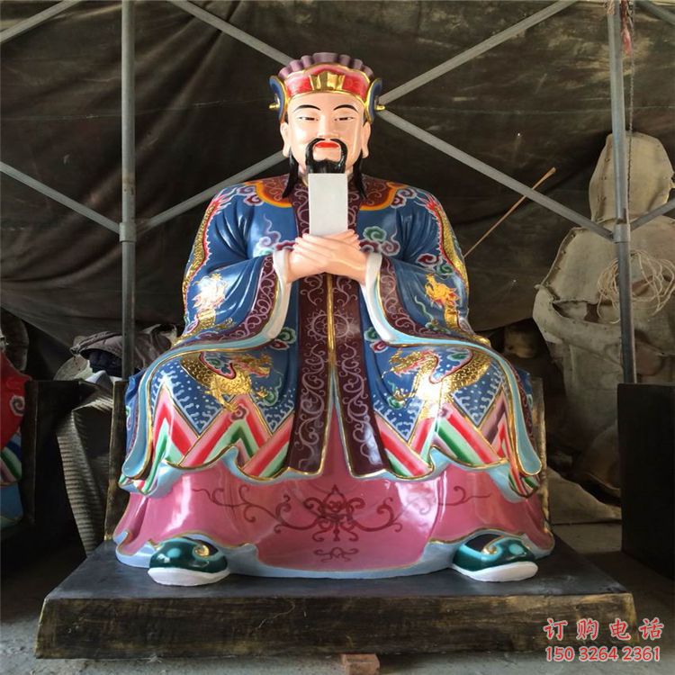 户外三官大帝神像工厂，佛堂摆放，玻璃钢三官大帝神像生产