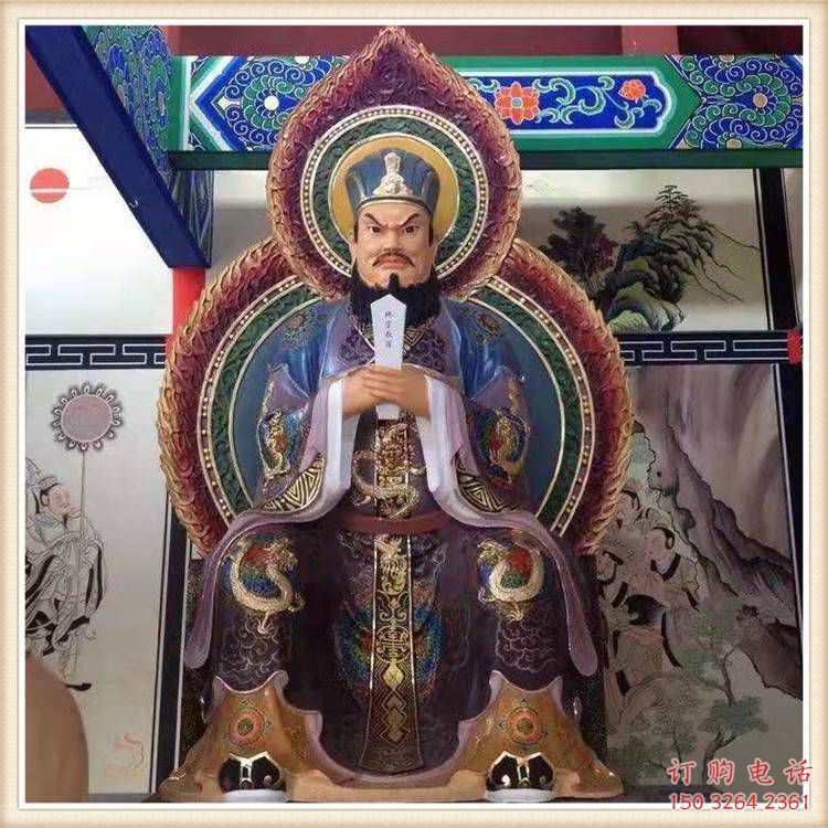 寺庙三官大帝神像生产，彩绘效果，三官大帝神像厂