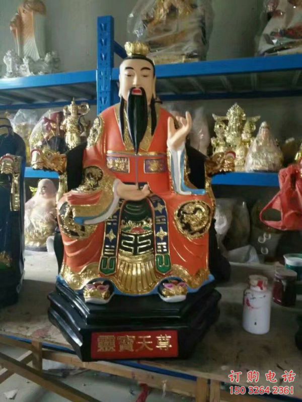 承接通天教主神像，鎏金效果，仿铜通天教主神像定做