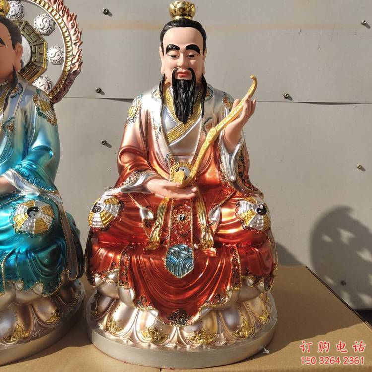 预定三清天尊神像，鎏金效果，三清天尊神像定做