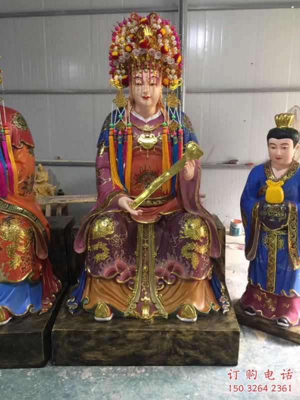 常用三霄奶奶神像，寺庙神像，玻璃钢三霄奶奶神像生产