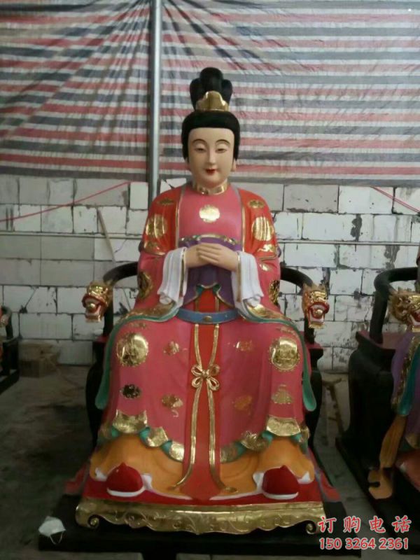 承接三霄奶奶神像，彩绘工艺，仿古三霄奶奶神像厂家
