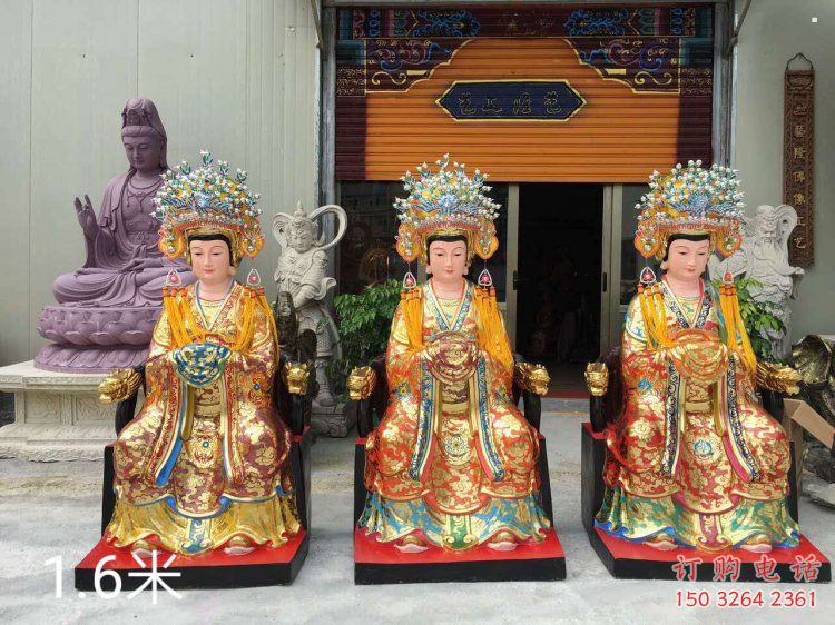 指定三霄奶奶神像，寺院摆放，寺庙三霄奶奶神像厂家