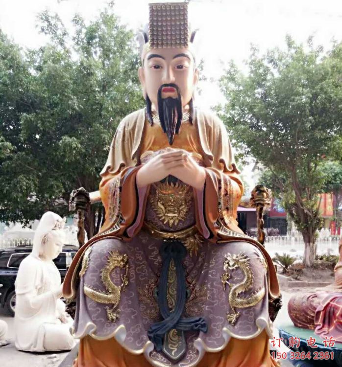 户外玉皇大帝神像工厂，彩绘工艺，玻璃钢玉皇大帝神像生产