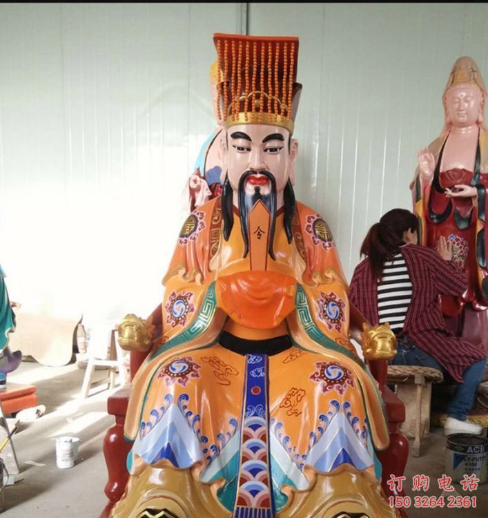 寺庙玉皇大帝神像生产，鎏金效果，生产玉皇大帝神像厂