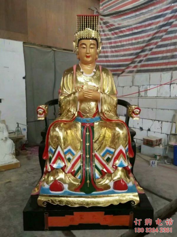 寺庙王母神像生产，佛堂摆放，彩绘王母神像生产