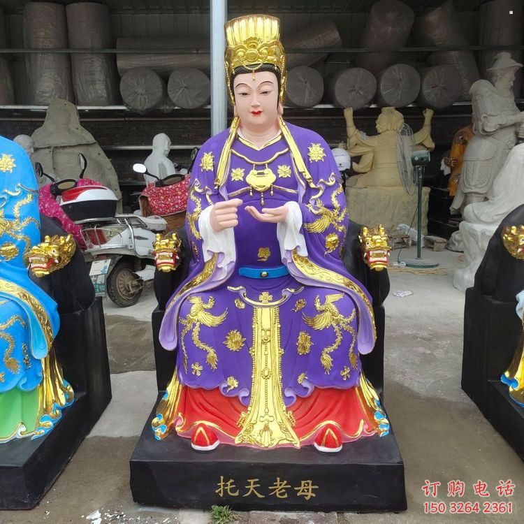 彩绘老母神像厂，玻璃钢材质，老母神像预用