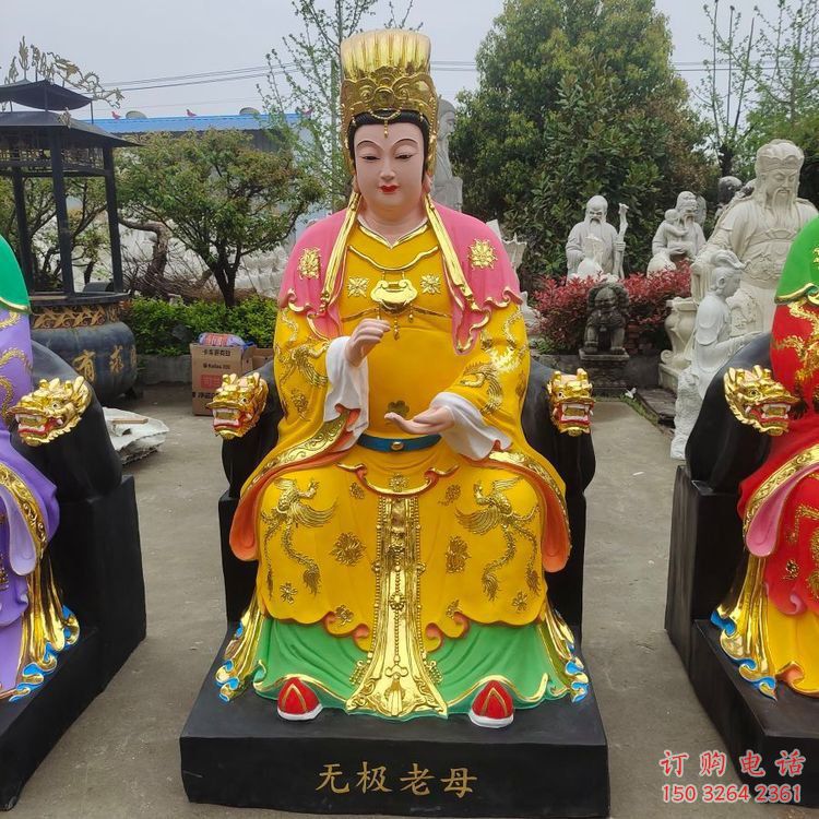 老母神像工厂，彩绘工艺，大型老母神像加工