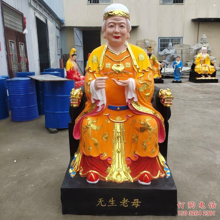 户外老母神像工厂，玻璃钢材质，老母神像选用